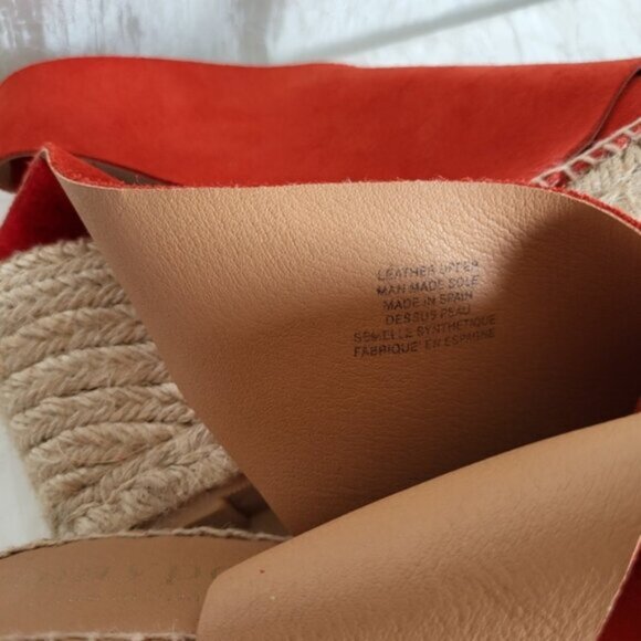 Maypol - Red  Leather Espadrilles  Shoes NWOT Women’s Sz 8 - Picture 7 of 14